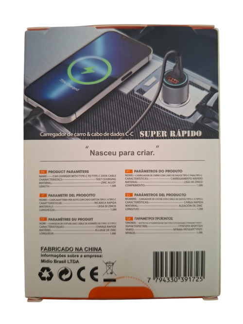 Auto punjač EZ-E02 sa USB-C kablom