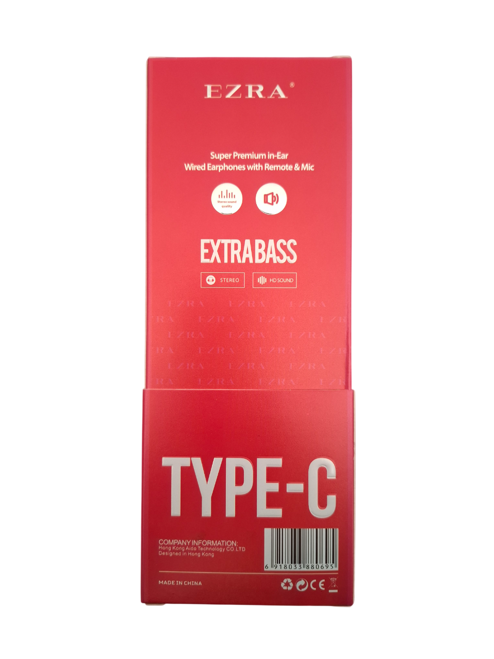 In-Ear slušalice sa Type-C priključkom i pojačanim basom EP104 - crvene