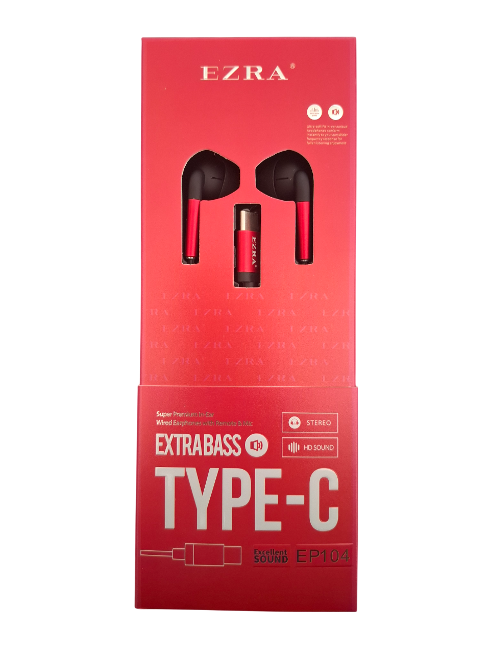 In-Ear slušalice sa Type-C priključkom i pojačanim basom EP104 - crvene