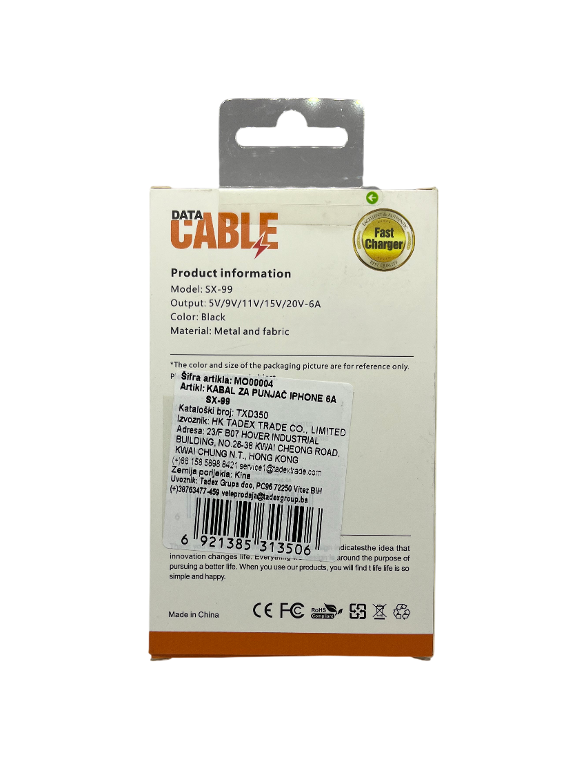 Kabal za brzo punjenje USB na Lightning SX-99