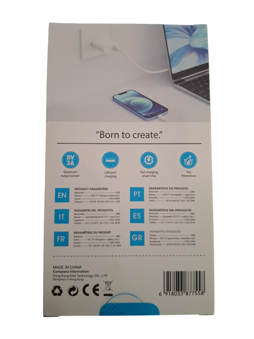 Adapter za napajanje HC177 20W - USB-C na Type-C