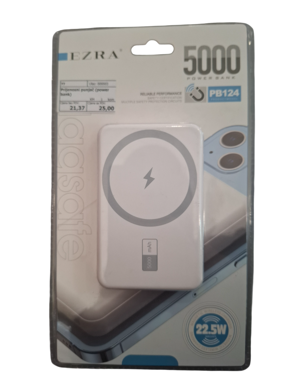 Prenosni punjač (Power Bank) MagSafe PB124 5000 mAh bijeli
