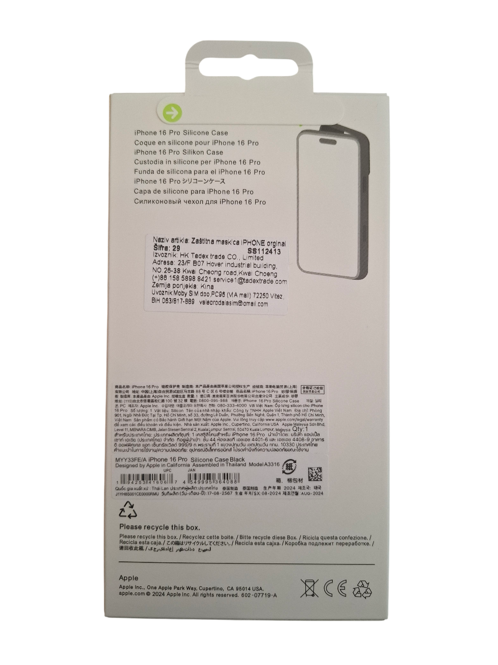Silikonska maska za iPhone 16 Pro (MagSafe) - crna