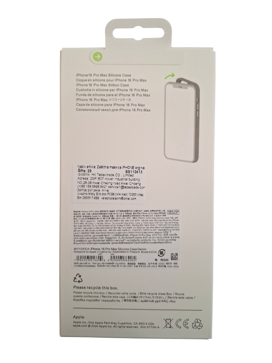 Silikonska maska za iPhone 16 Pro Max (MagSafe) - tamno plava